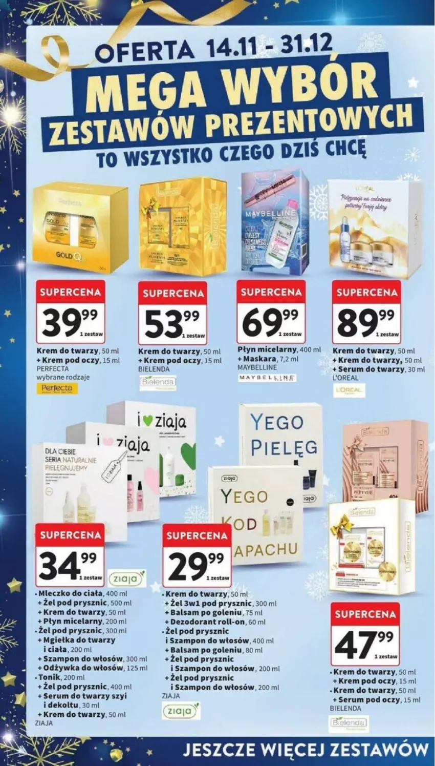 Gazetka promocyjna Intermarche - ważna 14.11 do 20.11.2024 - strona 45 - produkty: Balsam po goleniu, Bell, Bielenda, Dezodorant, Krem do twarzy, Krem pod oczy, Maska, Maskara, Maybelline, Mgiełka do twarzy, Mleczko, Mleczko do ciała, Odżywka, Perfecta, Płyn micelarny, Rum, Ser, Serum, Serum do twarzy, Serum pod oczy, Szampon, Tonik, Ziaja