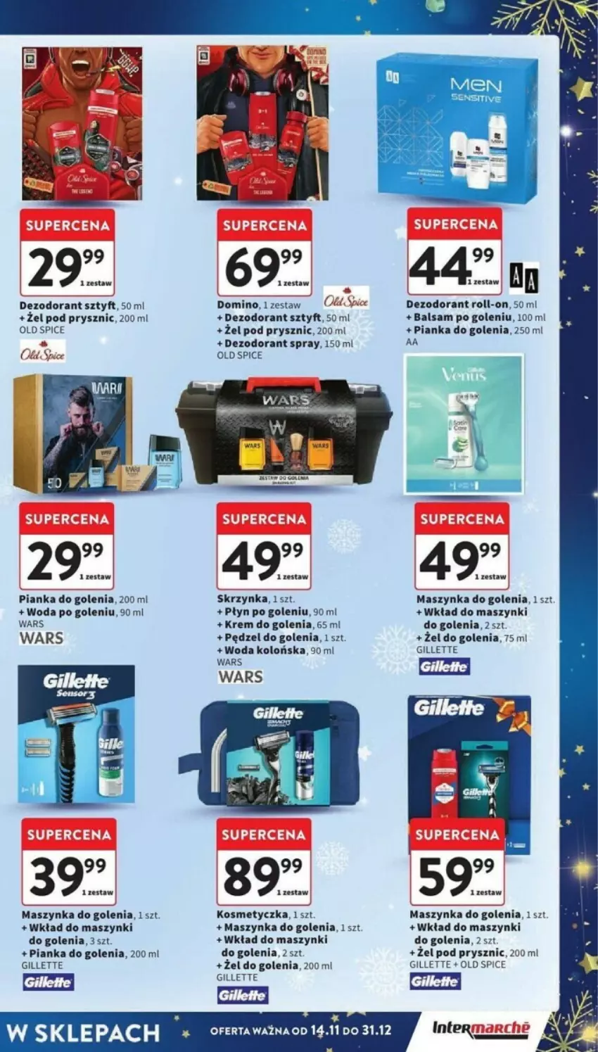 Gazetka promocyjna Intermarche - ważna 14.11 do 20.11.2024 - strona 48 - produkty: Balsam po goleniu, Dezodorant, Gillette, HP, Kosmetyczka, Krem do golenia, Maszynka, Maszynka do golenia, Old Spice, Pędzel do golenia, Pianka do golenia, Szynka, Woda, Woda kolońska, Woda po goleniu