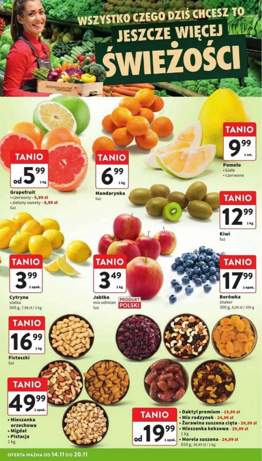 Gazetka promocyjna Intermarche - ważna 14.11 do 20.11.2024 - strona 8 - produkty: Borówka, Gra, Morela, Pomelo, Siatka