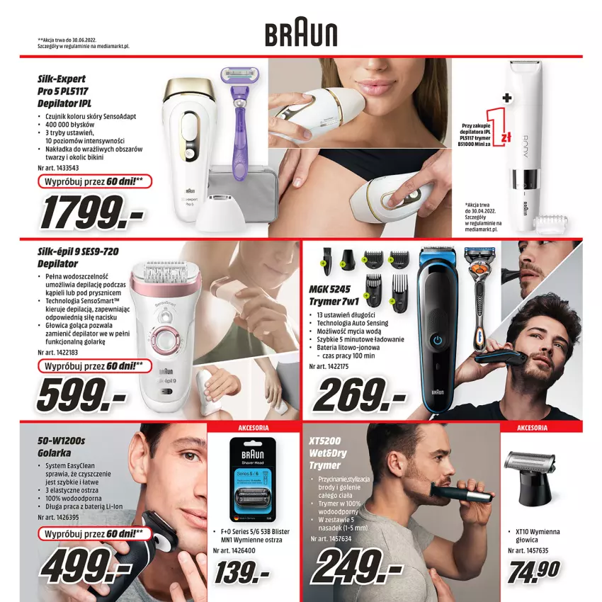 Gazetka promocyjna Media Markt - Gazetka Media Markt - ważna 08.04 do 30.04.2022 - strona 14 - produkty: Bateria, Bikini, Depilator, Golarka, Por, Ser