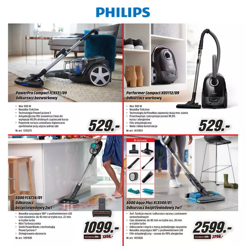 Gazetka promocyjna Media Markt - Gazetka Media Markt - ważna 08.04 do 30.04.2022 - strona 23 - produkty: Odkurzacz, Philips, Pojemnik, Szczotka, Tera