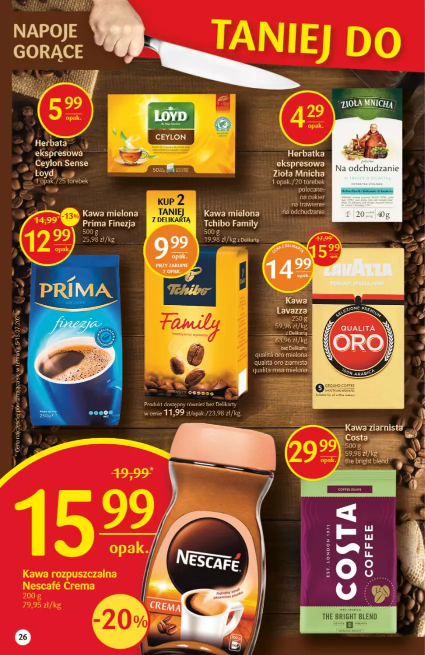 Gazetka promocyjna Delikatesy Centrum - Gazetka Delikatesy Centrum - ważna 09.09 do 15.09.2021 - strona 26 - produkty: BIC, Cukier, Fa, Kawa, Kawa mielona, Lavazza, Napoje, Prima, Tchibo, Tchibo Family