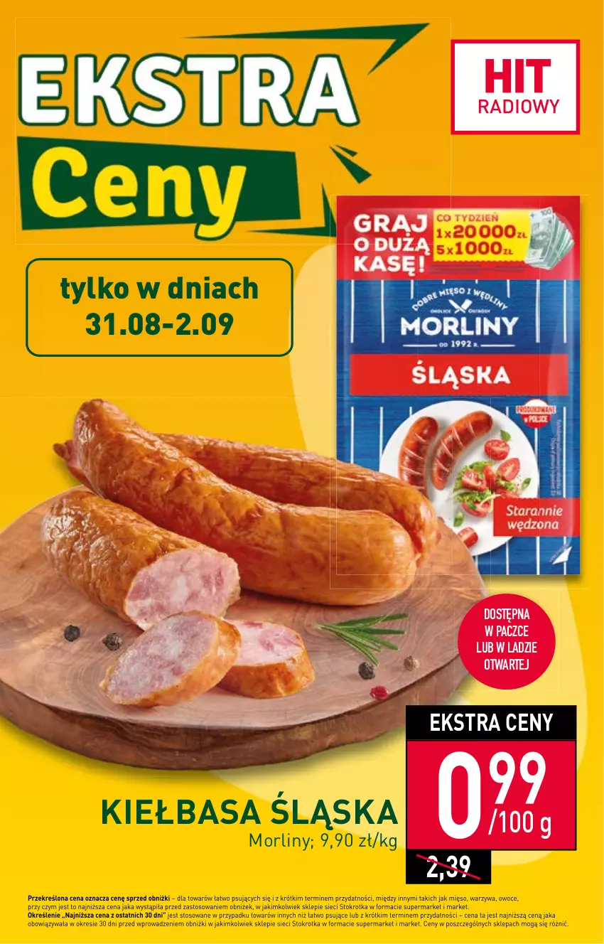 Gazetka promocyjna Stokrotka - Supermarket - ważna 31.08 do 06.09.2023 - strona 9 - produkty: Kiełbasa, Kiełbasa śląska, Morliny