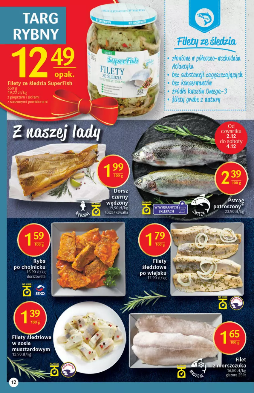 Gazetka promocyjna Delikatesy Centrum - Gazetka DC48 n. fresh - ważna 02.12 do 08.12.2021 - strona 12 - produkty: Dorsz, Glazura, Lazur, Mus, Omega-3, Sos, Wazon