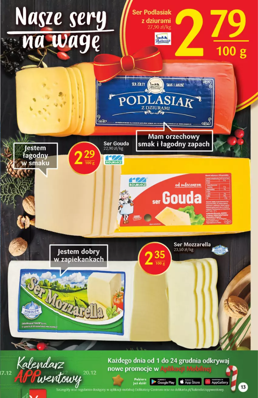 Gazetka promocyjna Delikatesy Centrum - Gazetka DC48 n. fresh - ważna 02.12 do 08.12.2021 - strona 13 - produkty: Gouda, Kalendarz, Mobil, Mozzarella, Rum, Ser