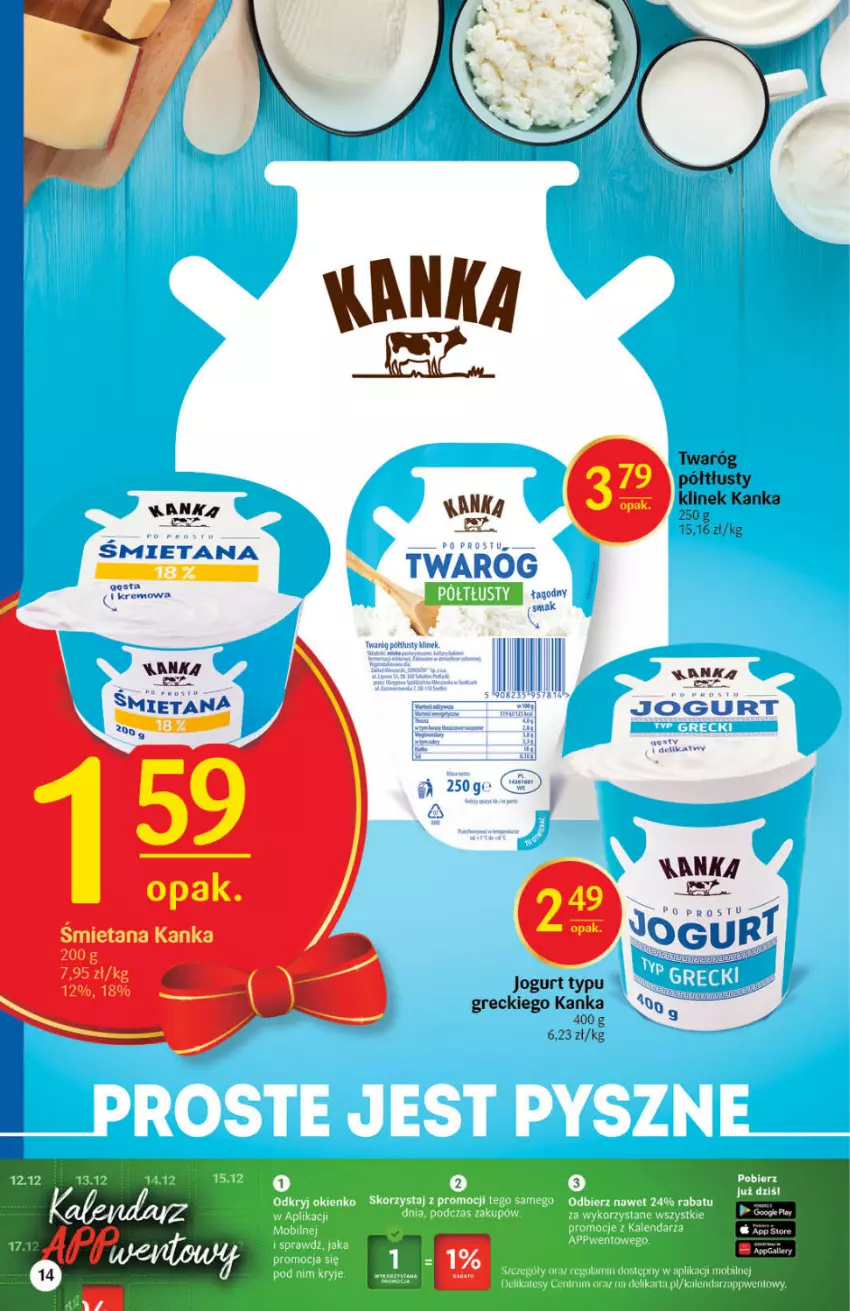 Gazetka promocyjna Delikatesy Centrum - Gazetka DC48 n. fresh - ważna 02.12 do 08.12.2021 - strona 14 - produkty: Jogurt, Twaróg, Twaróg półtłusty