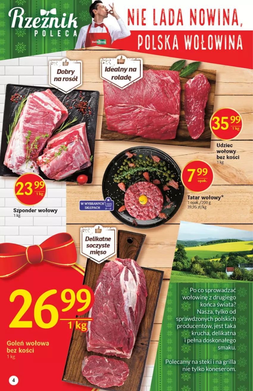 Gazetka promocyjna Delikatesy Centrum - Gazetka DC48 n. fresh - ważna 02.12 do 08.12.2021 - strona 4 - produkty: Grill, Rosół, Ser, Stek, Szponder wołowy, Tatar wołowy