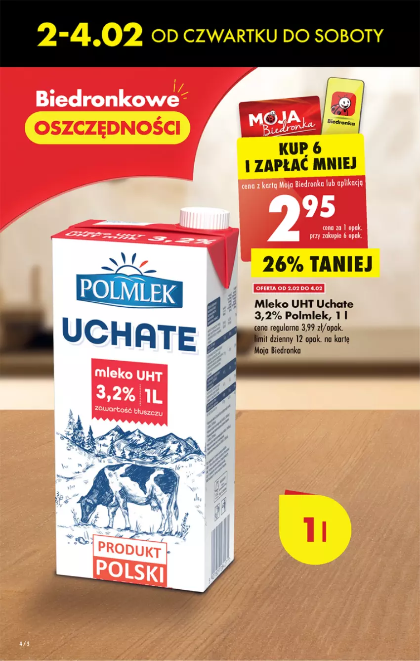 Gazetka promocyjna Biedronka - Gazetka - Biedronka.pl - ważna 02.02 do 08.02.2023 - strona 4 - produkty: Mleko, POLMLEK