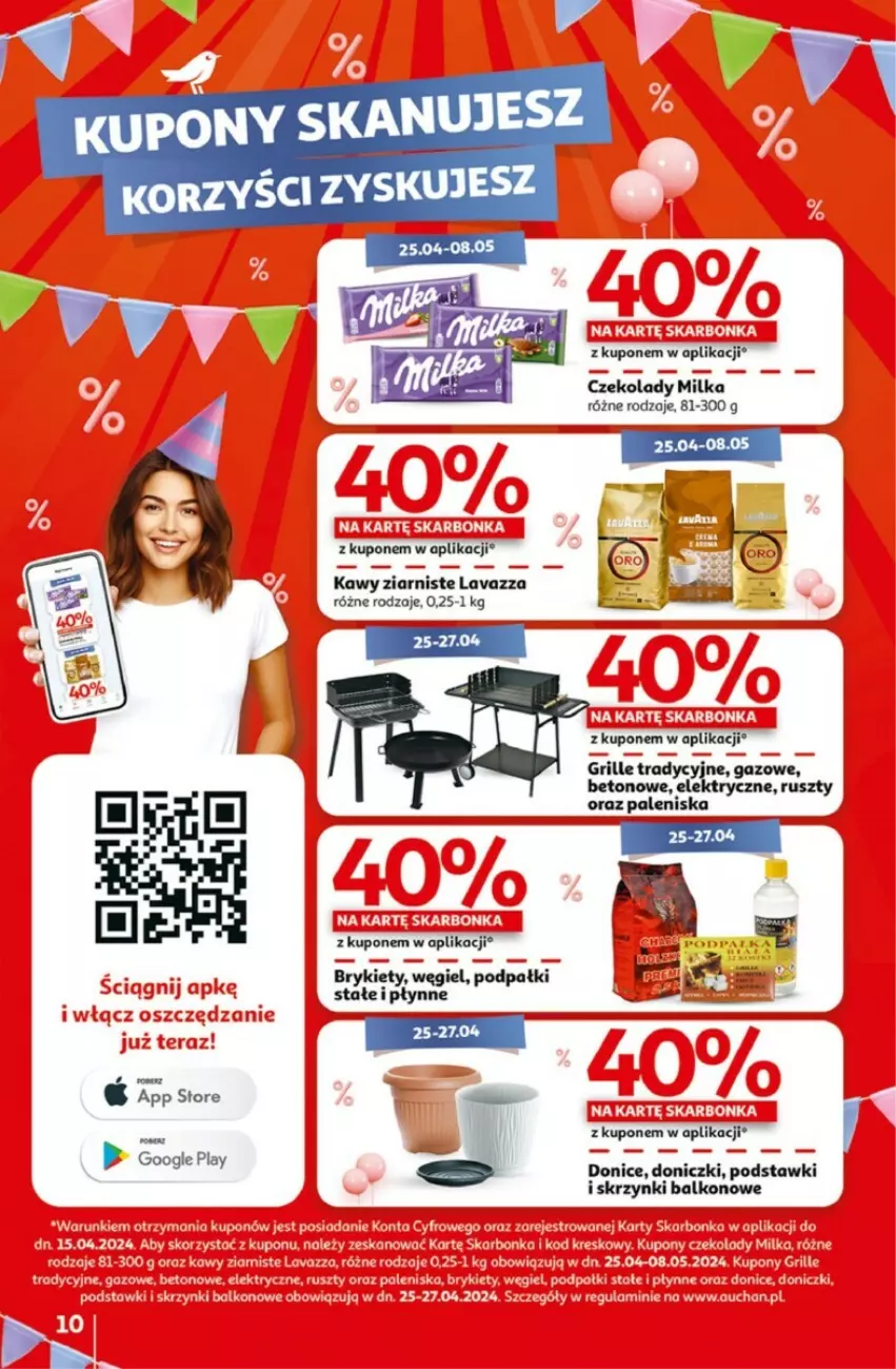 Gazetka promocyjna Auchan - ważna 25.04 do 30.04.2024 - strona 2 - produkty: Grill, Lavazza, Milka