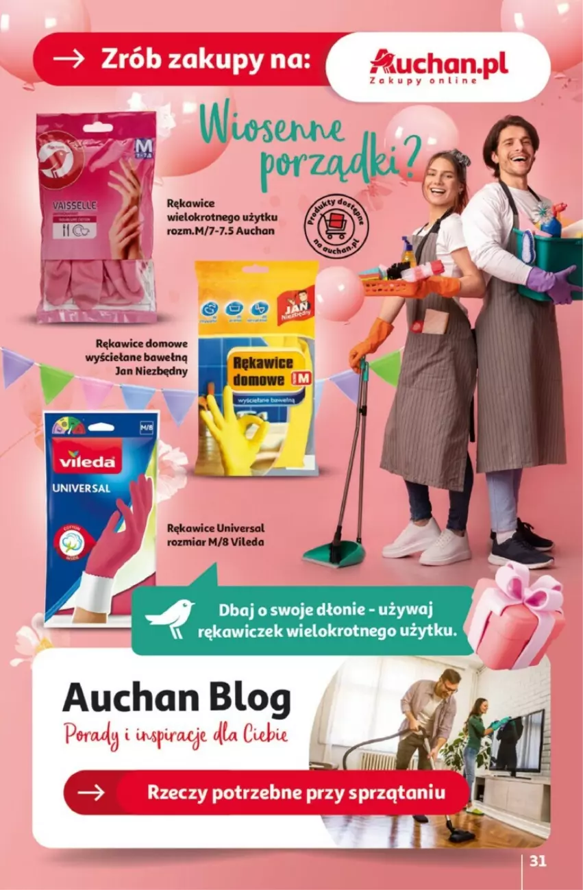 Gazetka promocyjna Auchan - ważna 25.04 do 30.04.2024 - strona 25 - produkty: Jan Niezbędny, LG, Rękawice, Vileda