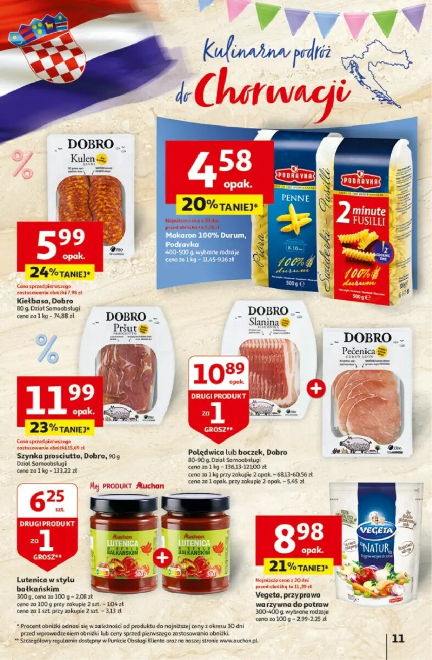 Gazetka promocyjna Auchan - ważna 25.04 do 30.04.2024 - strona 3 - produkty: Kiełbasa, Prosciutto, Szynka, Vegeta
