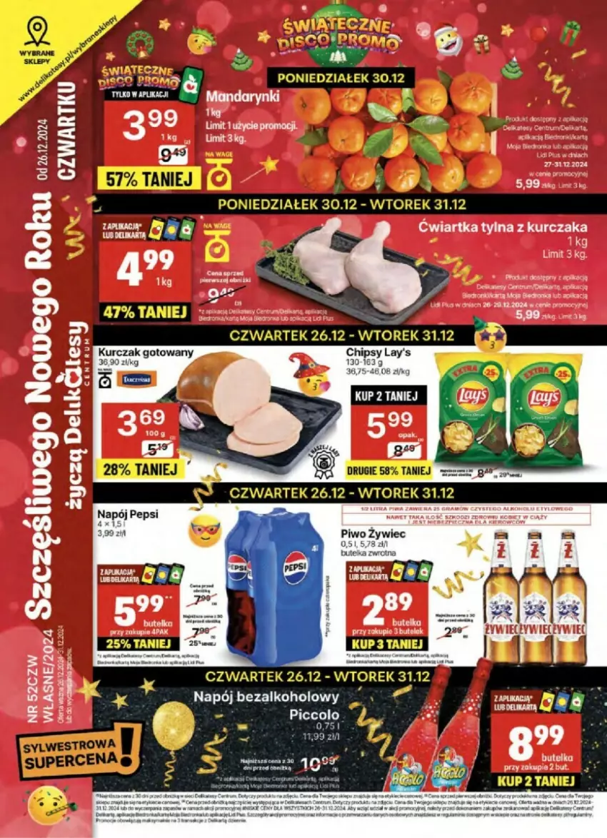 Gazetka promocyjna Delikatesy Centrum - ważna 26.12 do 31.12.2024 - strona 1 - produkty: Napój, Napój bezalkoholowy, Piwa, Piwo, Rum