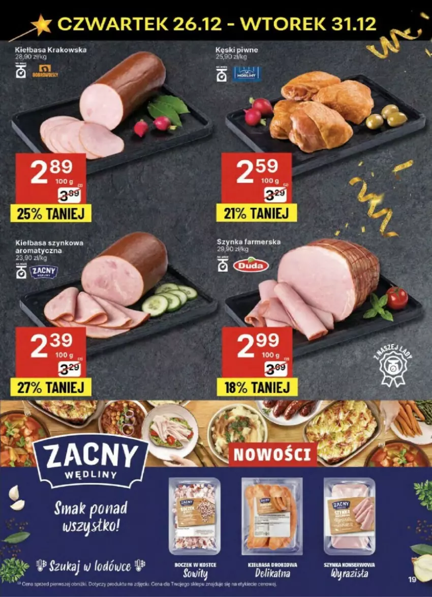 Gazetka promocyjna Delikatesy Centrum - ważna 26.12 do 31.12.2024 - strona 11 - produkty: Fa, Kęski piwne, Kiełbasa, Kiełbasa krakowska, Kiełbasa szynkowa, Szynka, Szynka farmerska