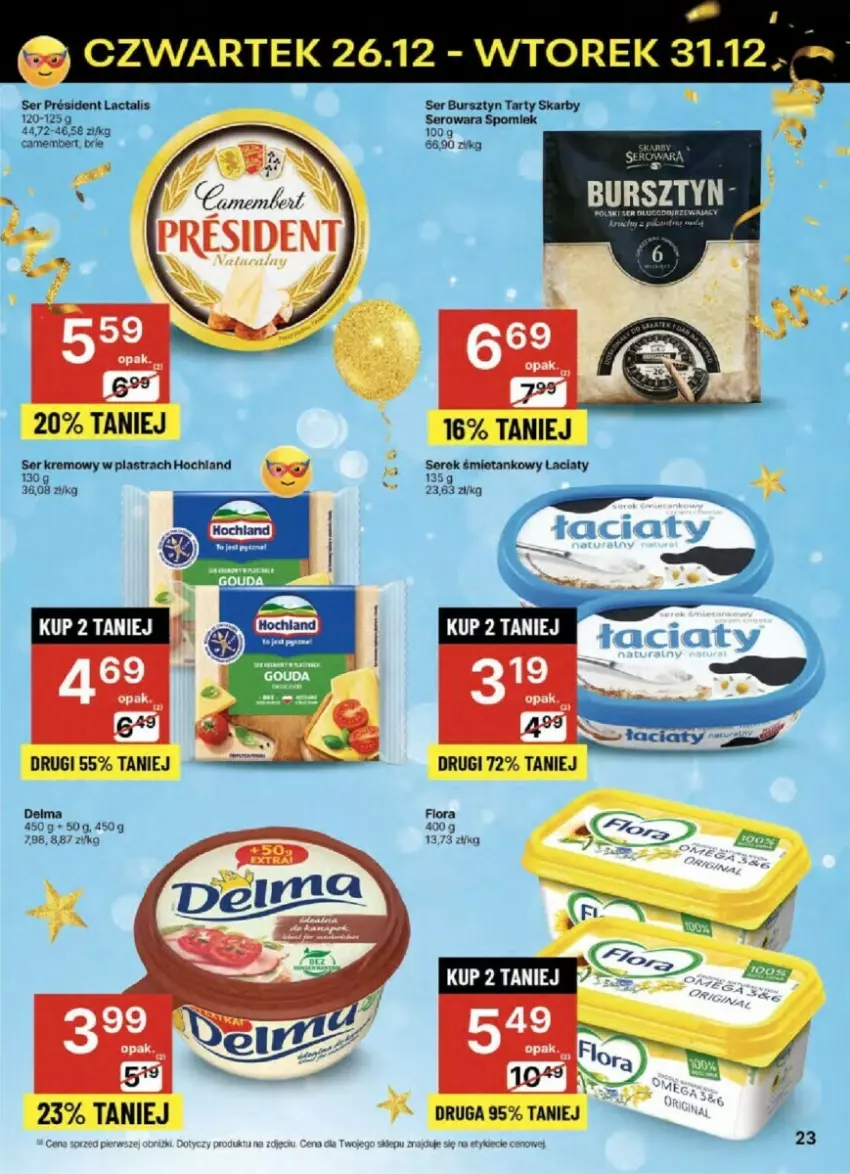 Gazetka promocyjna Delikatesy Centrum - ważna 26.12 do 31.12.2024 - strona 16 - produkty: Brie, Bursztyn, Flora, Hochland, Ser, Serek