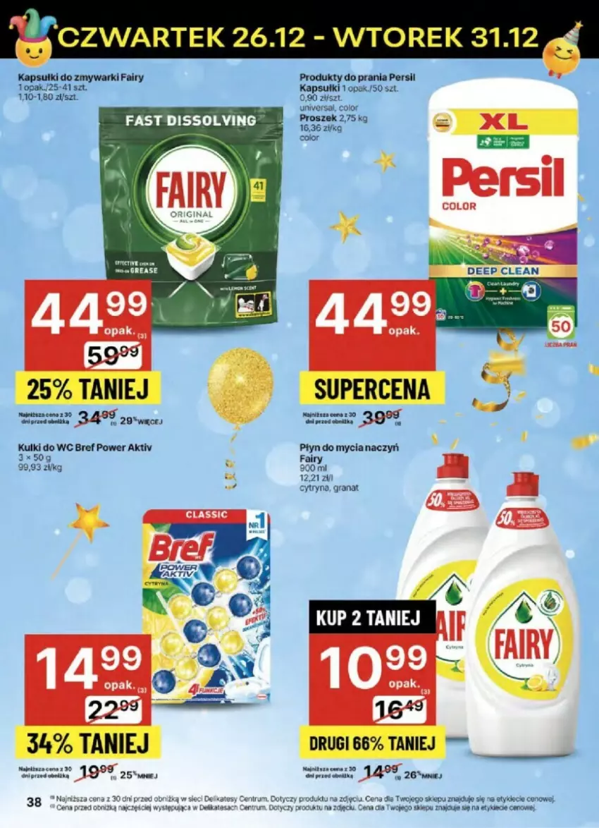 Gazetka promocyjna Delikatesy Centrum - ważna 26.12 do 31.12.2024 - strona 32 - produkty: Bref, Do mycia naczyń, Fa, Fairy, Gra, Granat, Kulki do wc, Persil, Płyn do mycia, Płyn do mycia naczyń, Rum, Zmywarki