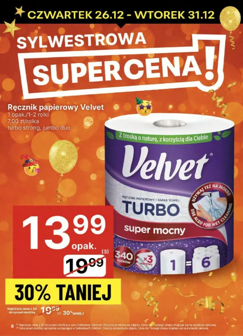 Gazetka promocyjna Delikatesy Centrum - ważna 26.12 do 31.12.2024 - strona 58 - produkty: Papier, Ręcznik, Rolki, Rum, Velvet