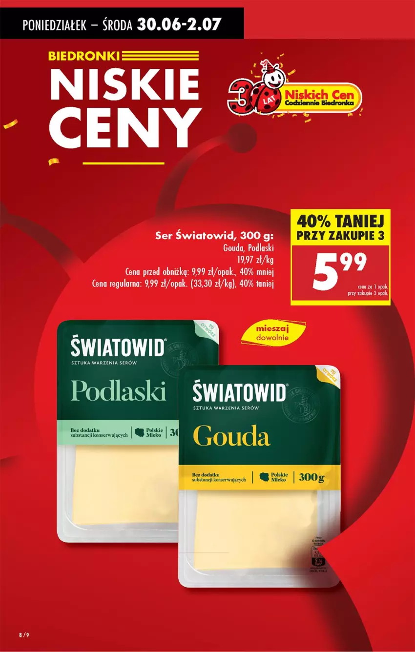 Gazetka promocyjna Biedronka - Od Poniedziałku - ważna 30.06 do 05.07.2025 - strona 10 - produkty: Gouda, Podlaski, Ser