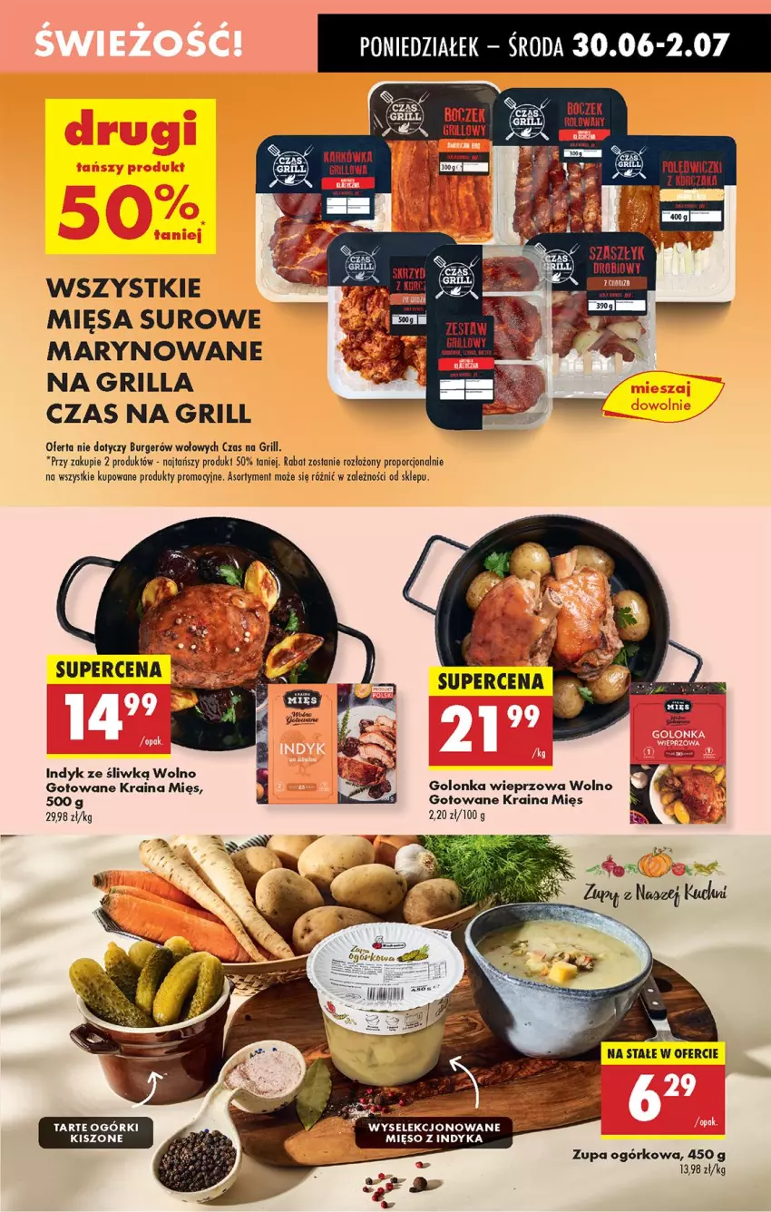 Gazetka promocyjna Biedronka - Od Poniedziałku - ważna 30.06 do 05.07.2025 - strona 33 - produkty: Burger, Golonka wieprzowa, Grill, Mięso, Mięso z indyka, Por, Zupa, Zupa ogórkowa