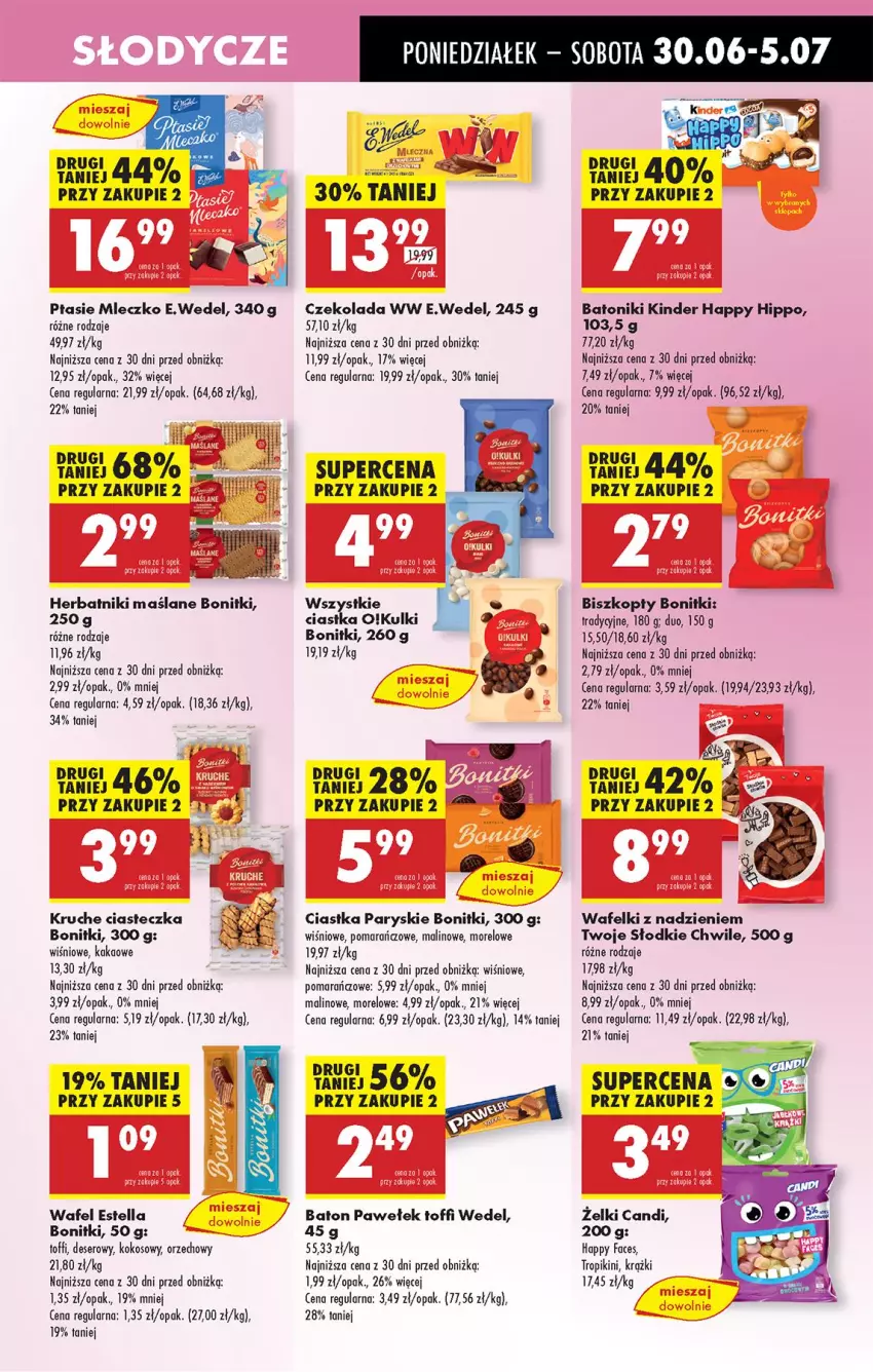 Gazetka promocyjna Biedronka - Od Poniedziałku - ważna 30.06 do 05.07.2025 - strona 53 - produkty: Baton, Biszkopty, Bonitki, Ciastka, Czekolada, Deser, Fa, Herbatniki, HiPP, Kakao, Kinder, Kokos, Mleczko, Ptasie mleczko, Ser, Tonik