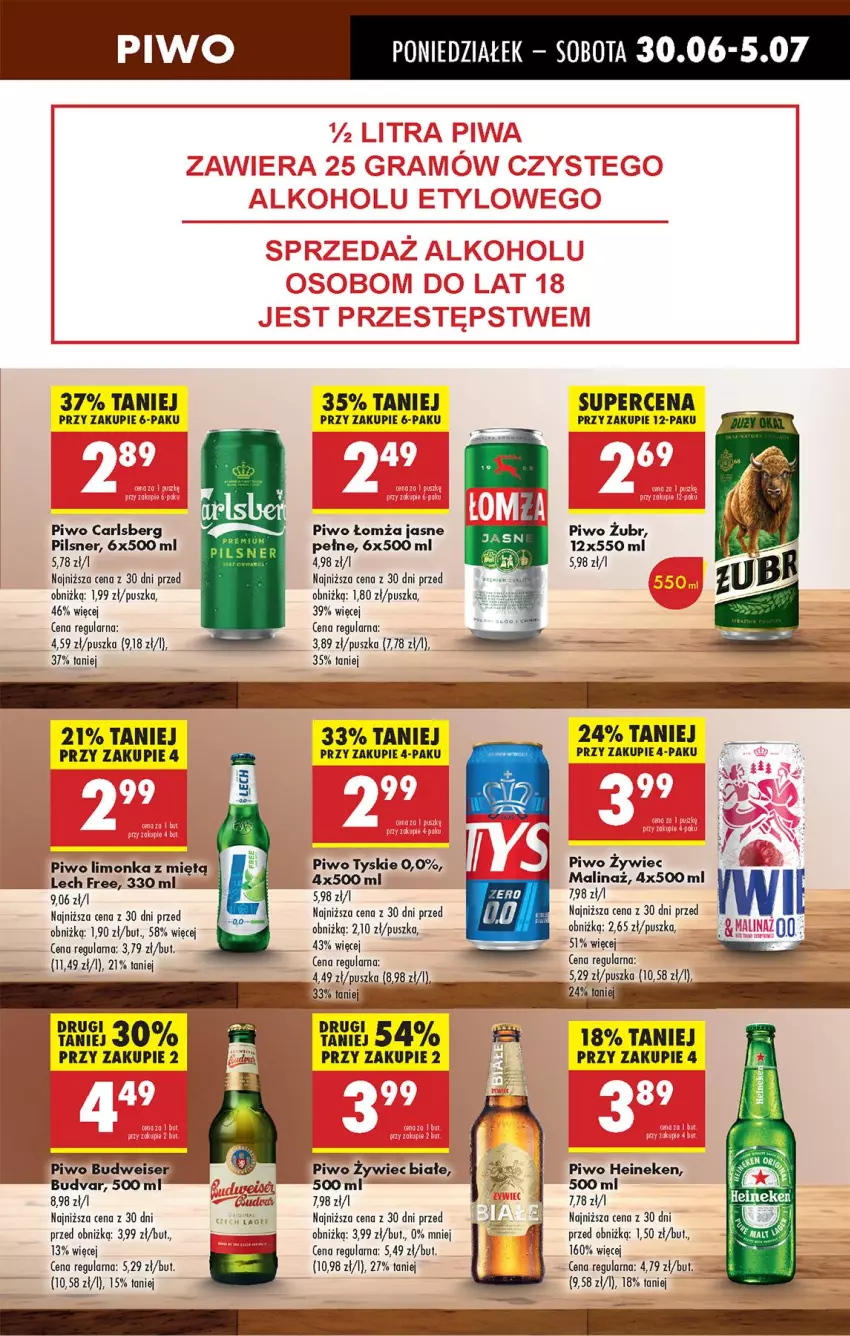 Gazetka promocyjna Biedronka - Od Poniedziałku - ważna 30.06 do 05.07.2025 - strona 61 - produkty: Carlsberg, Heineken, Limonka, Piwo, Tyskie