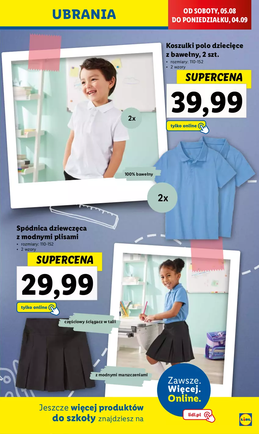 Gazetka promocyjna Lidl - KATALOG GOTOWI DO SZKOŁY - ważna 31.07 do 03.09.2023 - strona 47 - produkty: Dzieci, Kosz, Mars, Spódnica, Ubrania