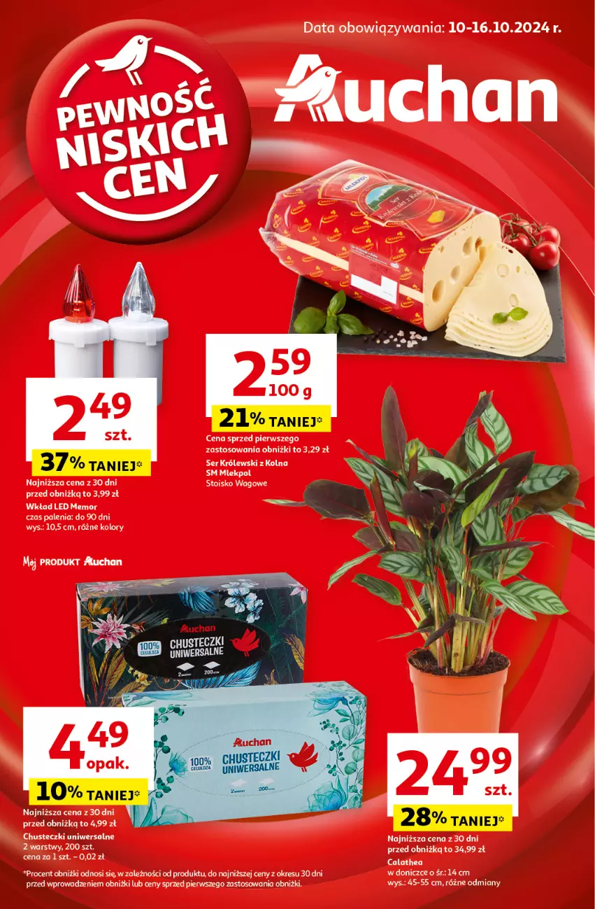 Gazetka promocyjna Auchan - Pewność Niskich Cen Hipermarket - ważna 10.10 do 16.10.2024 - strona 1 - produkty: Chusteczki, Fa, Królewski, Ser