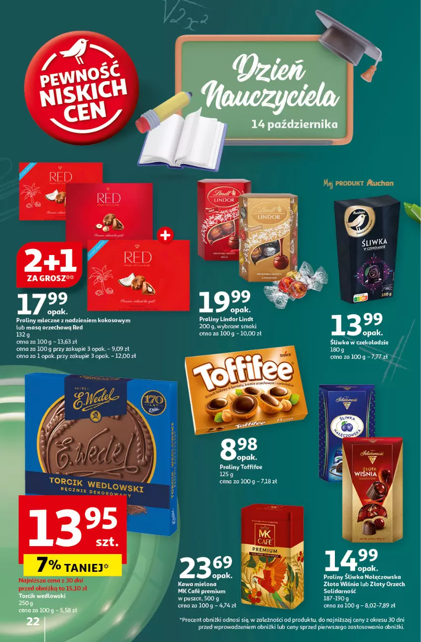 Gazetka promocyjna Auchan - Pewność Niskich Cen Hipermarket - ważna 10.10 do 16.10.2024 - strona 24 - produkty: Kokos, Lindor, Lindt, Praliny, Toffifee