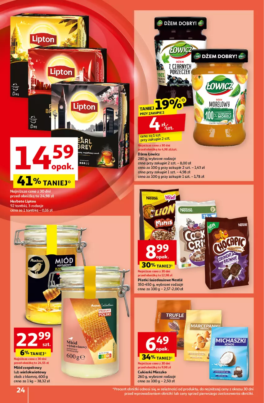 Gazetka promocyjna Auchan - Pewność Niskich Cen Hipermarket - ważna 10.10 do 16.10.2024 - strona 26 - produkty: Cukier, Cukierki, Danio, Dżem, Miód, Por