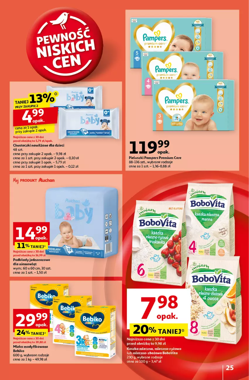 Gazetka promocyjna Auchan - Pewność Niskich Cen Hipermarket - ważna 10.10 do 16.10.2024 - strona 27 - produkty: Bebiko, Chusteczki, Dzieci, Mleko, Mleko modyfikowane, Pampers, Podkład