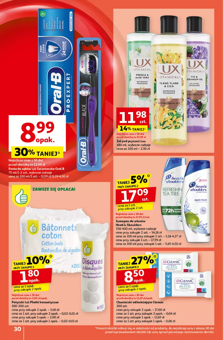 Gazetka promocyjna Auchan - Pewność Niskich Cen Hipermarket - ważna 10.10 do 16.10.2024 - strona 32 - produkty: Aloe vera, Baton, Chusteczki, Cleanic, Fa, Gra, Płatki kosmetyczne, Szampon