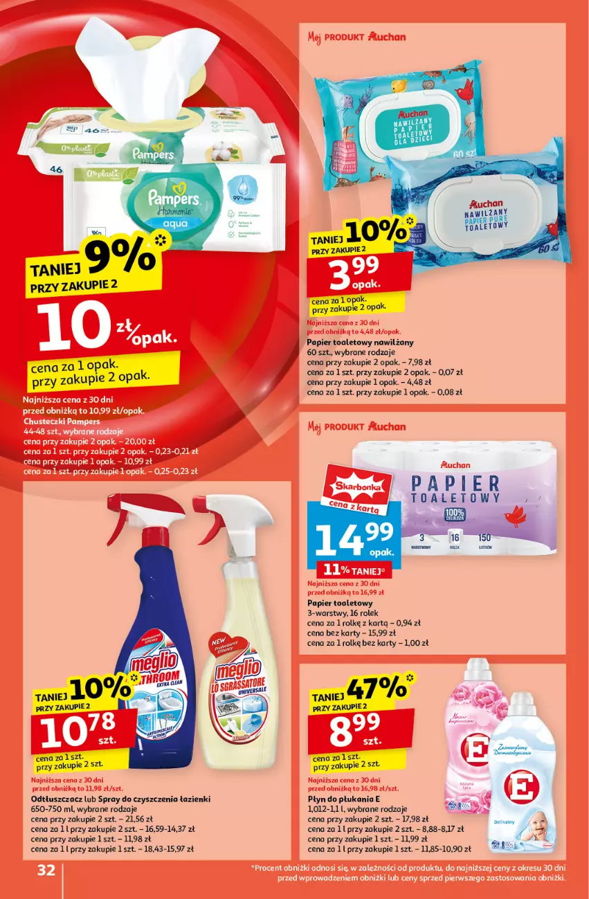 Gazetka promocyjna Auchan - Pewność Niskich Cen Hipermarket - ważna 10.10 do 16.10.2024 - strona 34 - produkty: Odtłuszczacz, Papier, Papier toaletowy, Płyn do płukania, Spray do czyszczenia