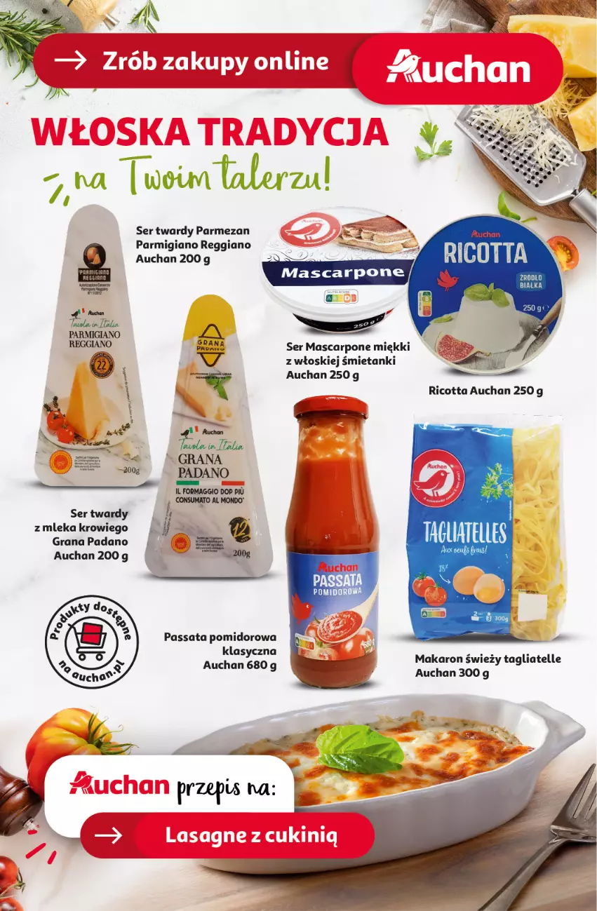 Gazetka promocyjna Auchan - Pewność Niskich Cen Hipermarket - ważna 10.10 do 16.10.2024 - strona 37 - produkty: Gra, Makaron, Mascarpone, Parmezan, Ser, Tagliatelle, Talerz