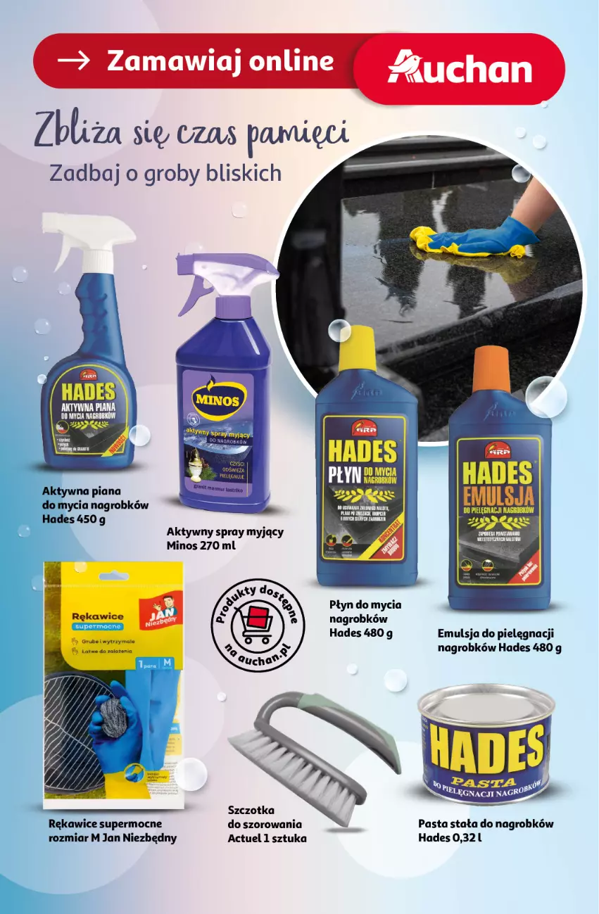 Gazetka promocyjna Auchan - Pewność Niskich Cen Hipermarket - ważna 10.10 do 16.10.2024 - strona 38 - produkty: Emulsja, Hades, Jan Niezbędny, Płyn do mycia, Rękawice, Szczotka