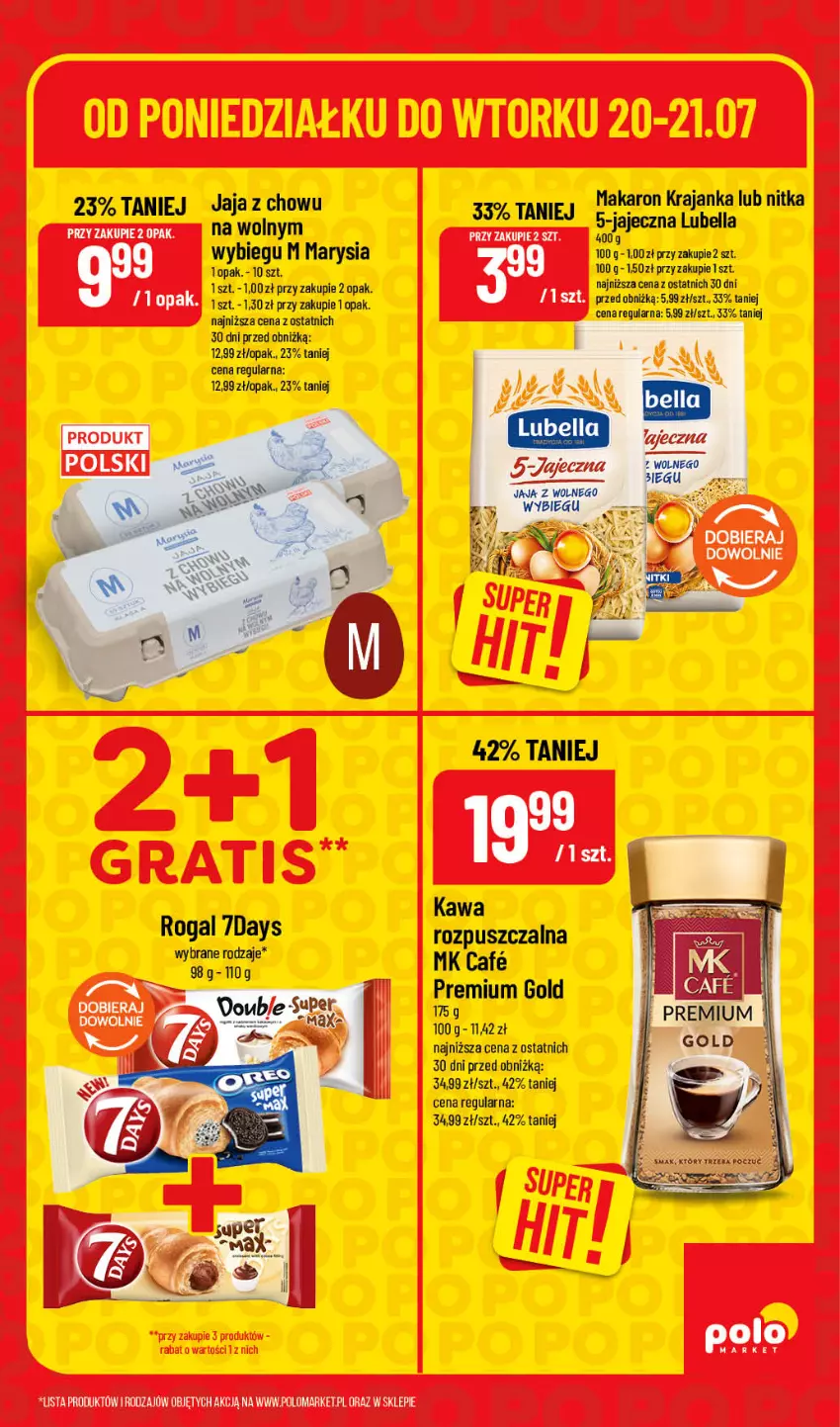 Gazetka promocyjna PoloMarket - Oferta SUPERHITY - ważna 20.07 do 21.07.2026 - strona 5 - produkty: Bell, Bella, Jaja, Kawa, Kawa rozpuszczalna, Lubella, Makaron, Rogal