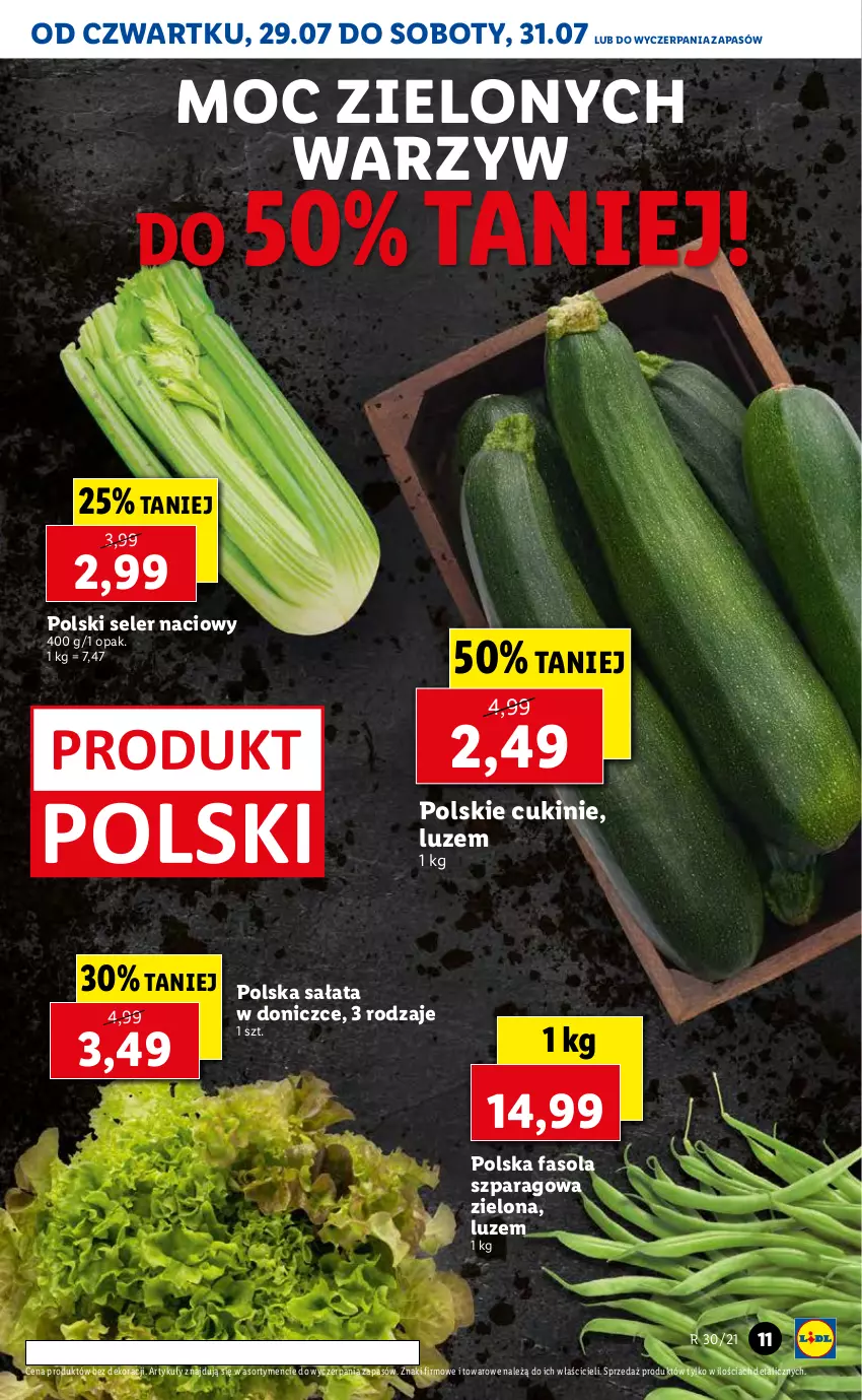 Gazetka promocyjna Lidl - GAZETKA - ważna 29.07 do 31.07.2021 - strona 11 - produkty: Fa, Fasola, Fasola szparagowa, Sałat, Seler naciowy