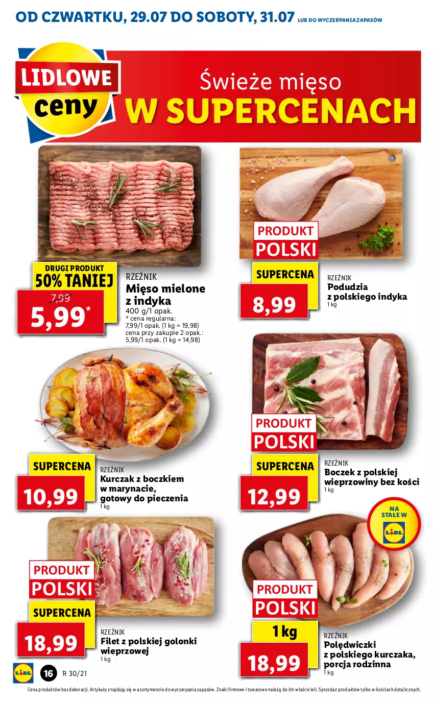 Gazetka promocyjna Lidl - GAZETKA - ważna 29.07 do 31.07.2021 - strona 16 - produkty: Boczek, Kurczak, Mięso, Mięso mielone, Piec, Por