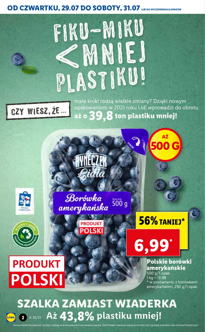 Gazetka promocyjna Lidl - GAZETKA - ważna 29.07 do 31.07.2021 - strona 2 - produkty: Borówka, Por