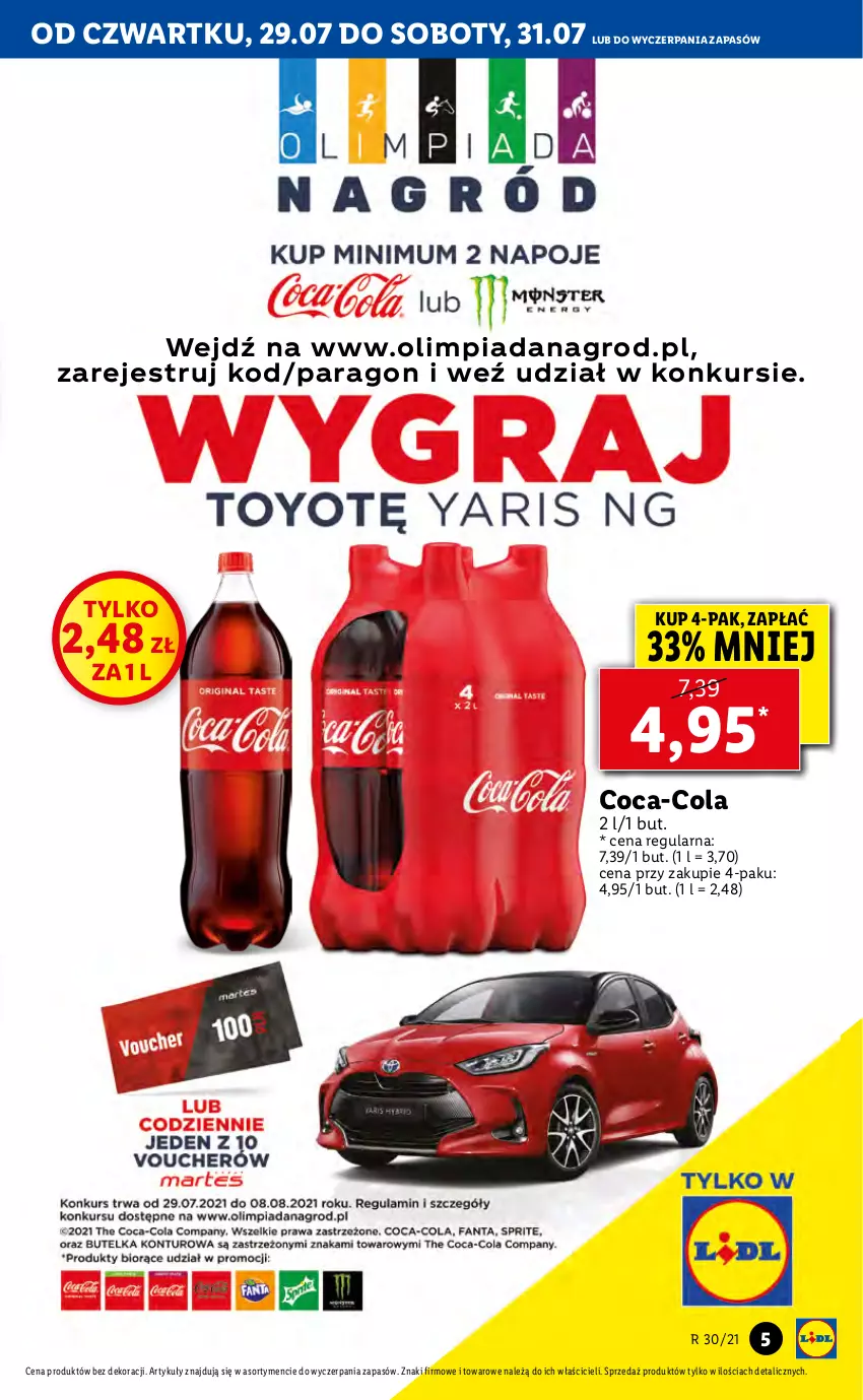 Gazetka promocyjna Lidl - GAZETKA - ważna 29.07 do 31.07.2021 - strona 5 - produkty: Coca-Cola