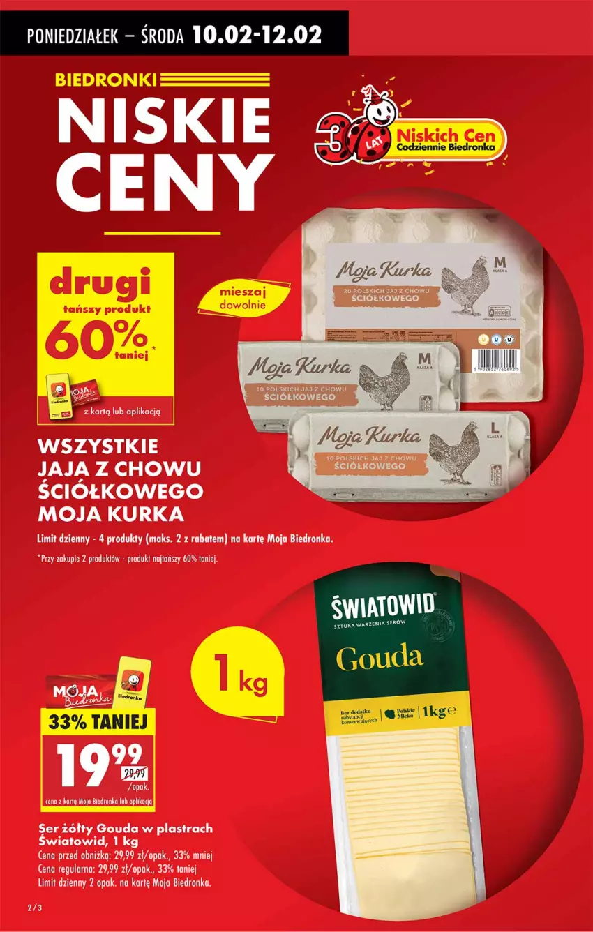 Gazetka promocyjna Biedronka - Od Poniedziałku - ważna 10.02 do 15.02.2025 - strona 2 - produkty: Gouda, Jaja, Ser