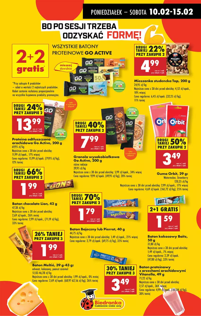 Gazetka promocyjna Biedronka - Od Poniedziałku - ważna 10.02 do 15.02.2025 - strona 67 - produkty: Baton, Gra, Granola, Kokos, Lion, Melon, Mieszanka studencka, Orbit, Por, Sok, Top