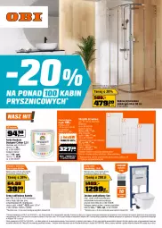 Gazetka promocyjna Obi - Gazetka OBI - Gazetka - ważna od 19.08 do 19.08.2025 - strona 1 - produkty: Kabina prysznicowa, Beckers, Telefon, Skrzydło drzwiowe, Deska wolnoopadająca, Dres, Designer Colour, Drzwi, Gres, Miska, Fa