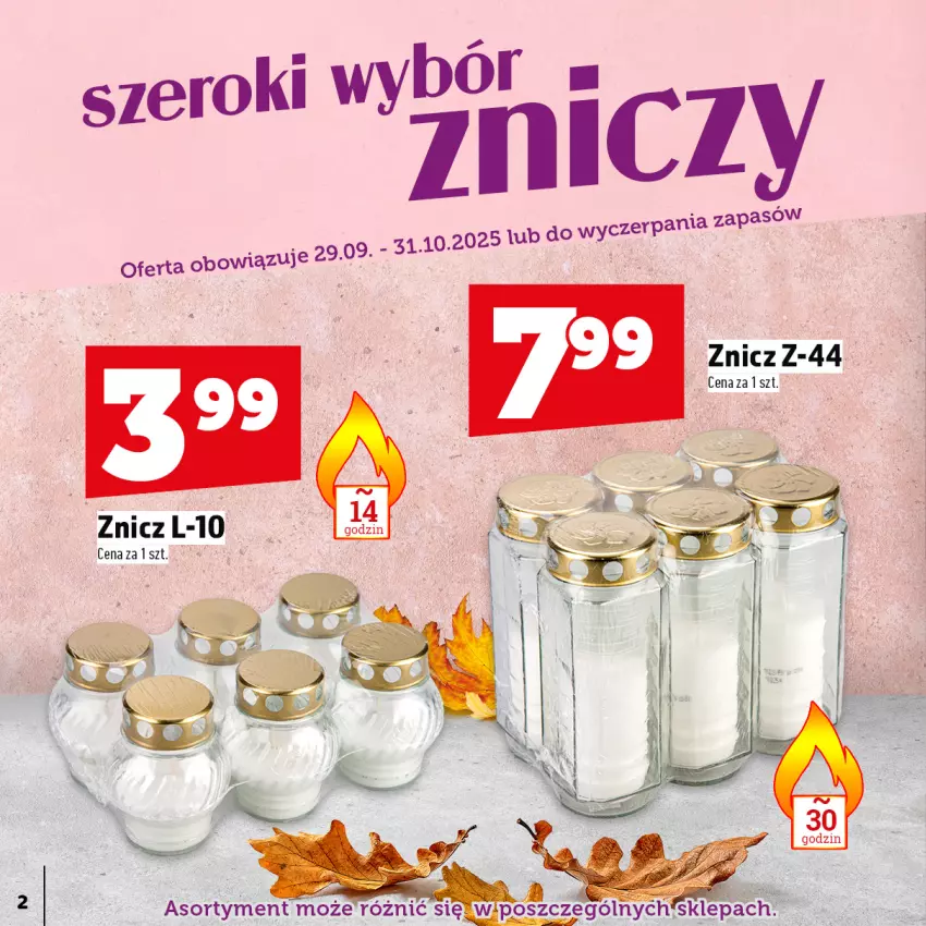 Gazetka promocyjna Topaz - Gazetka - ważna 29.09 do 31.10.2025 - strona 2 - produkty: Znicz