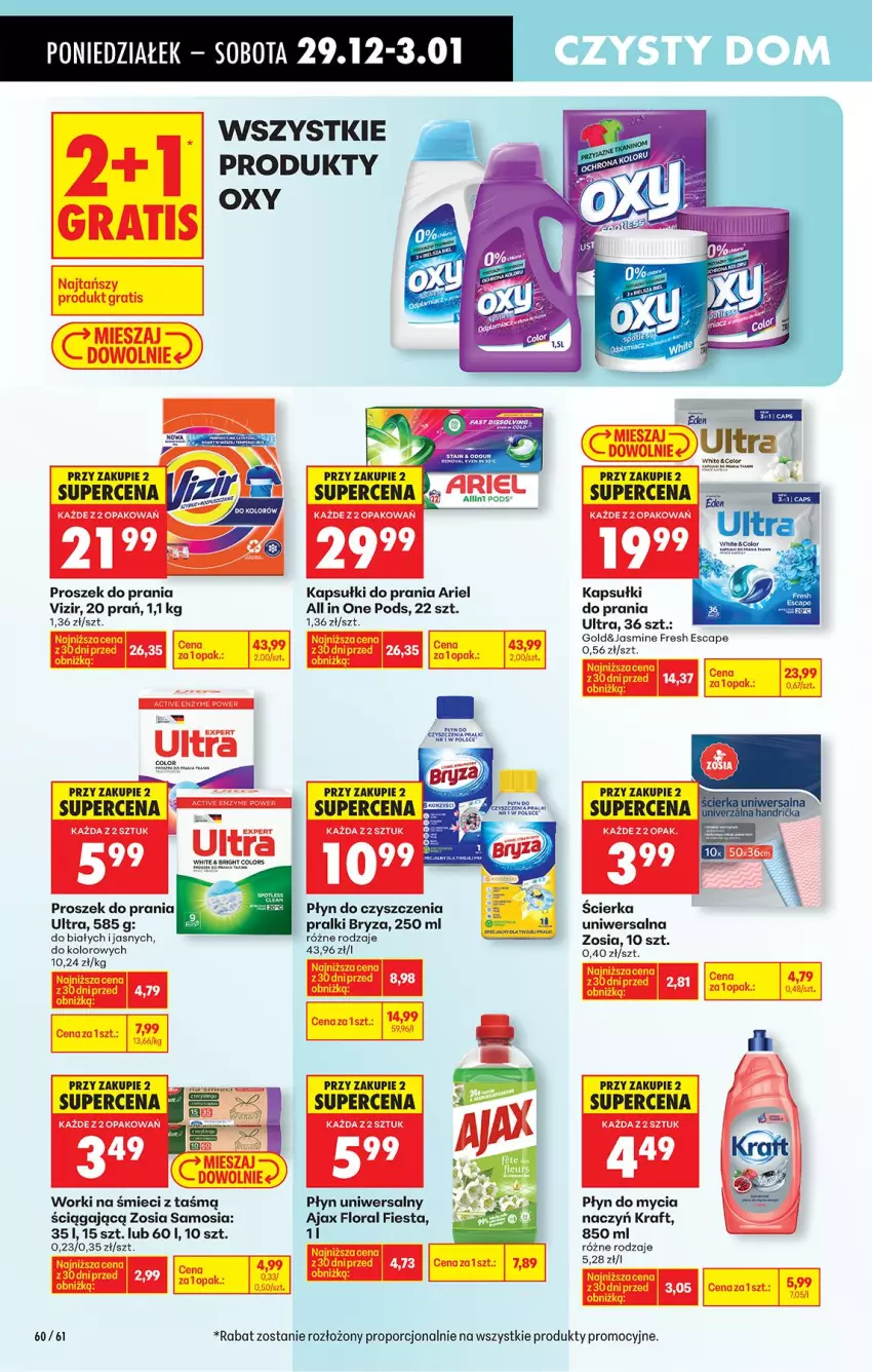 Gazetka promocyjna Biedronka - Od Środy - ważna 31.12.2025 do 01.01.2026 - strona 72 - produkty: Ajax, Ariel, Bryza, Do mycia naczyń, Fa, Flora, Kapsułki do prania, Płyn do mycia, Płyn do mycia naczyń, Por, Pralki, Proszek do prania, Vizir, Worki na śmiec, Worki na śmieci