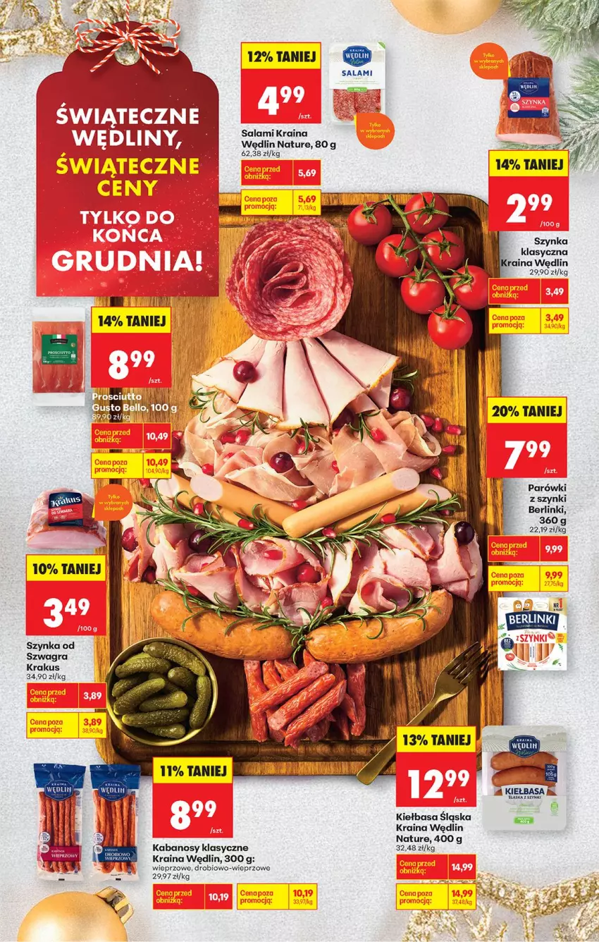 Gazetka promocyjna Biedronka - Od Środy - ważna 31.12.2025 do 01.01.2026 - strona 84 - produkty: Berlinki, Gra, Kabanos, Kiełbasa, Kiełbasa śląska, Krakus, Parówki, Parówki z szynki, Salami, Szynka
