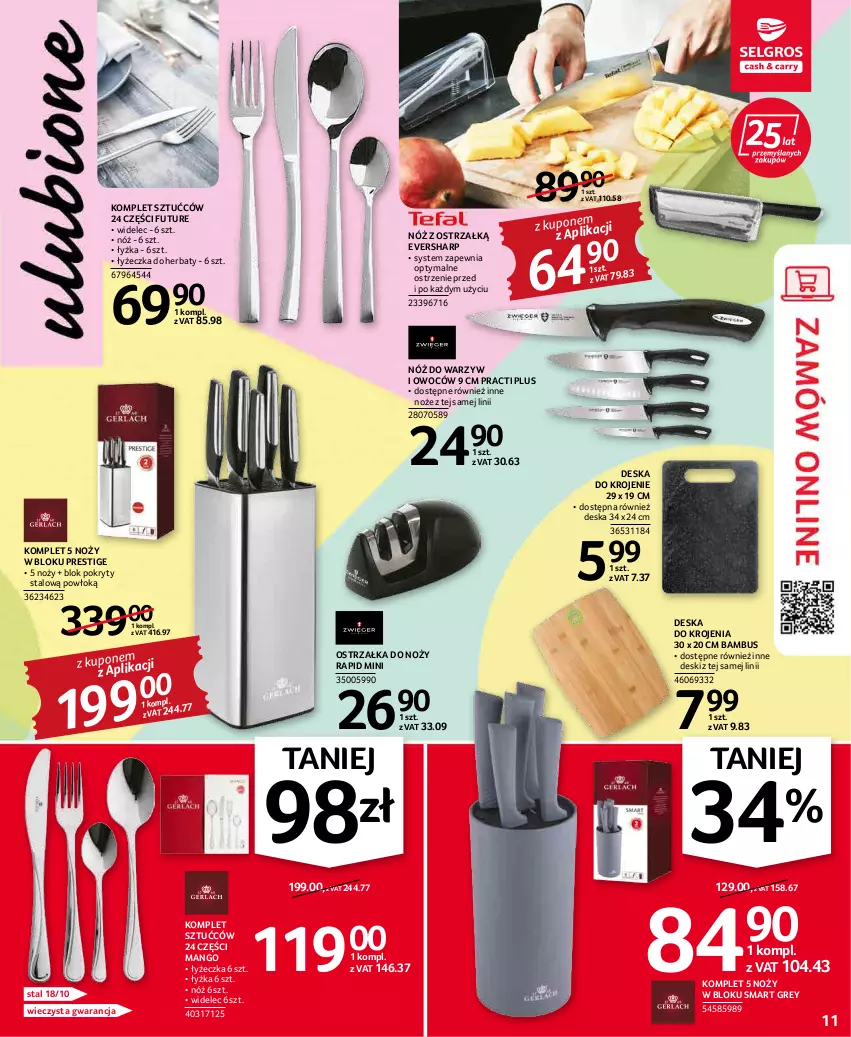 Gazetka promocyjna Selgros - Oferta przemysłowa - ważna 17.03 do 30.03.2022 - strona 11 - produkty: Deska do krojenia, Mango, Noż, Ostrzałka do noży, Sharp, Widelec