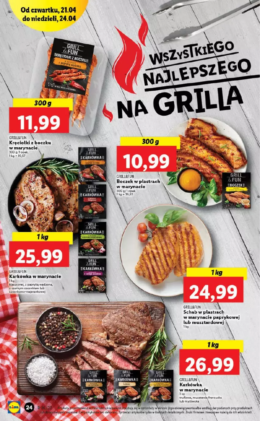 Gazetka promocyjna Lidl - GAZETKA - ważna 21.04 do 24.04.2022 - strona 24 - produkty: Boczek, Fa, Grill, LG, Mus