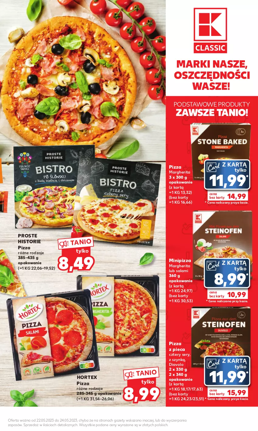 Gazetka promocyjna Kaufland - Mocny Start - ważna 22.05 do 24.05.2023 - strona 15 - produkty: Hortex, Piec, Pizza, Pizza margherita, Salami, Ser