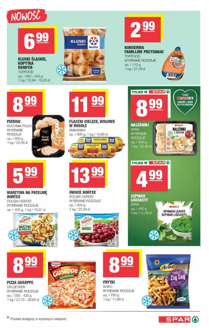 Gazetka promocyjna Spar - Spar - ważna 03.11 do 13.11.2025 - strona 5 - produkty: Fa, Frytki, Hortex, Kopytka, Kuchnia, Naleśniki, Ogród, Owoce, Pierogi, Pizza, Przysmaki, Ser, Szpinak, Top, Warzywa