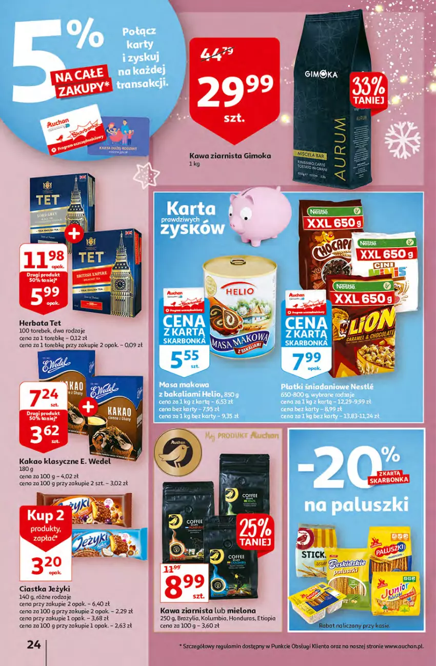 Gazetka promocyjna Auchan - Magia dekoracji Hipermarkety - ważna 25.11 do 01.12.2021 - strona 24 - produkty: Ciastka, Gimoka, Herbata, Jeżyki, Kawa, Kawa ziarnista