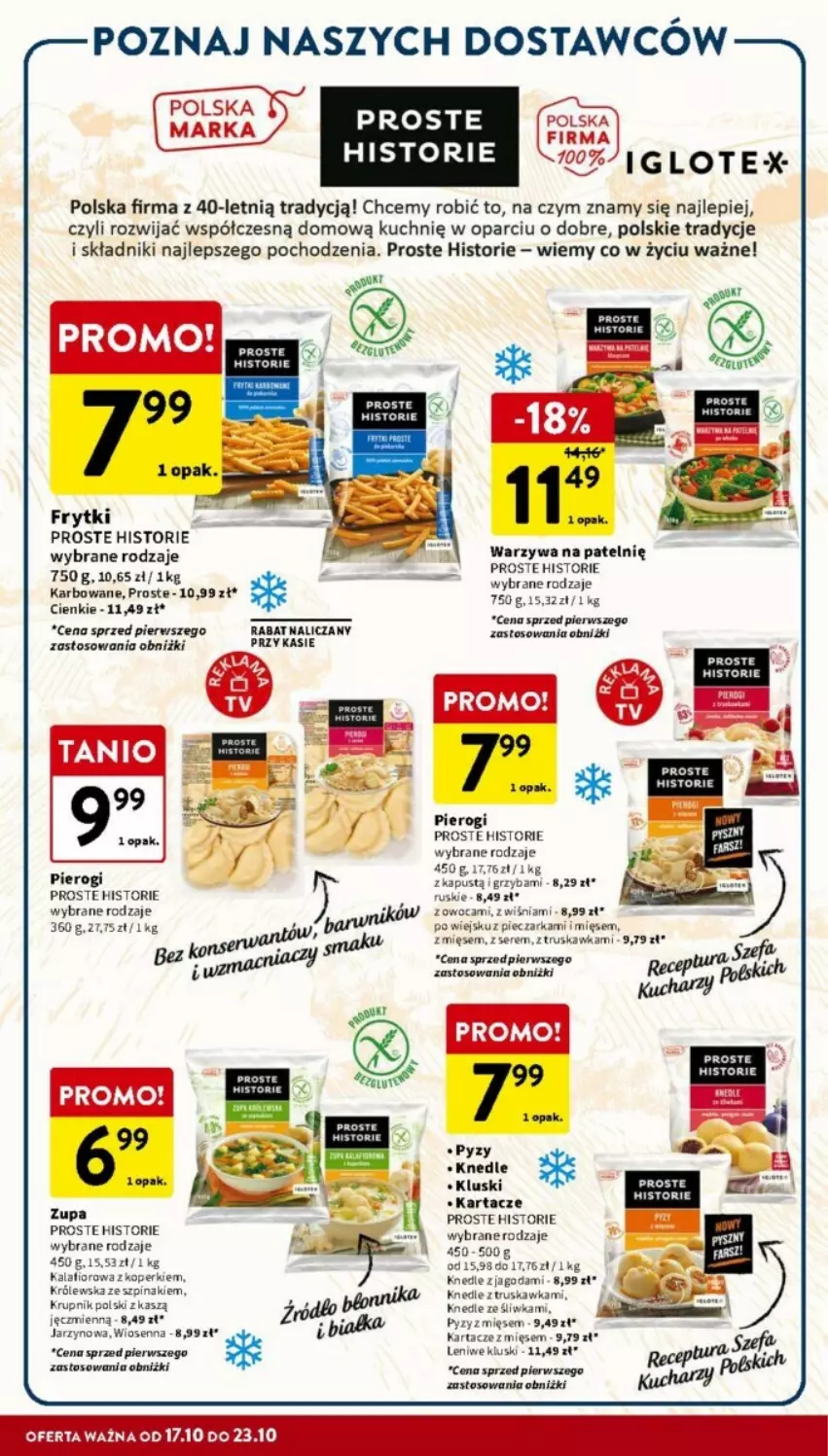 Gazetka promocyjna Intermarche - ważna 17.10 do 23.10.2024 - strona 13 - produkty: Kapustą, Knedle, Krupnik, Piec, Pieczarka, Pierogi, Ser, Warzywa